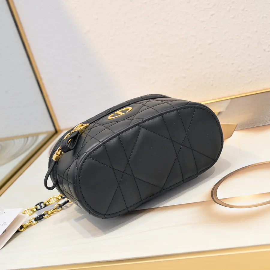 Dior 30 Montaigne Mini Vanity Bag Blue Oblique Print