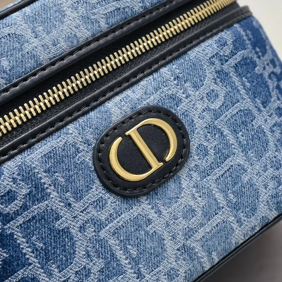 Dior 30 Montaigne Mini Vanity Bag Blue Oblique Print