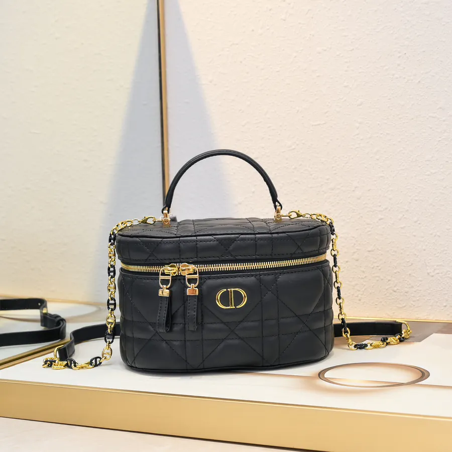 Dior 30 Montaigne Mini Vanity Bag with Blue Oblique Print