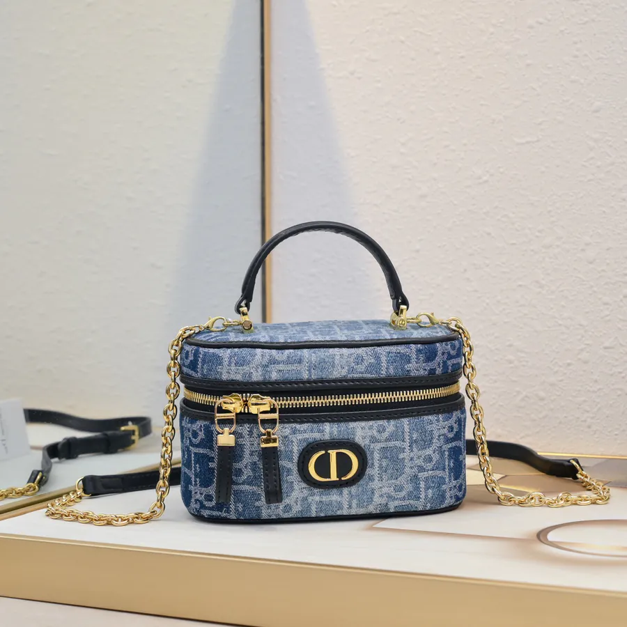 Dior 30 Montaigne Mini Vanity Handbag in Denim