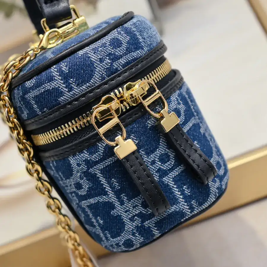 Dior 30 Montaigne Mini Vanity Handbag in Denim