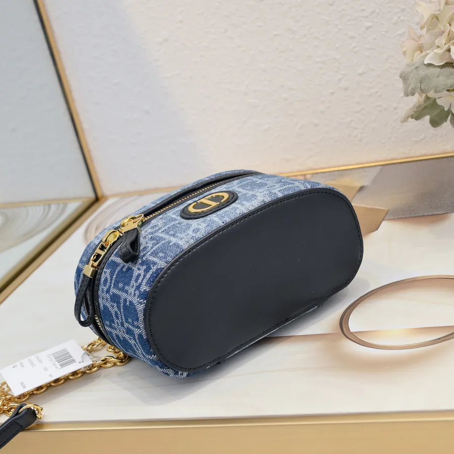 Dior 30 Montaigne Mini Vanity Handbag in Denim