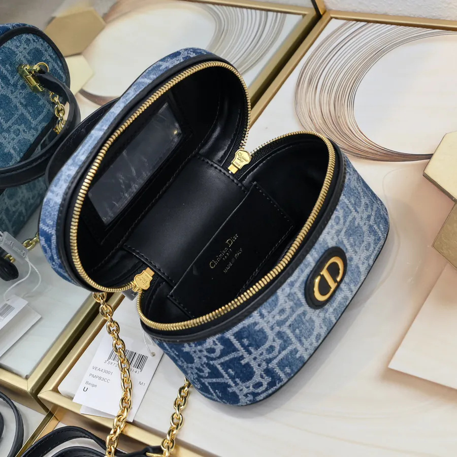 Dior 30 Montaigne Mini Vanity Handbag in Denim