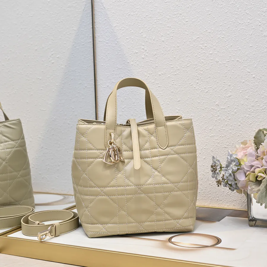 Toujours Vertical Large Bucket Bag with Grained Calfskin