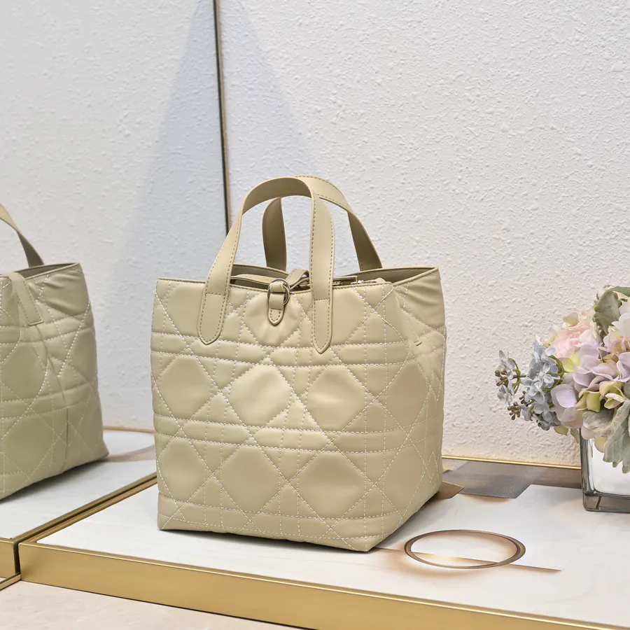Toujours Vertical Large Bucket Bag with Grained Calfskin