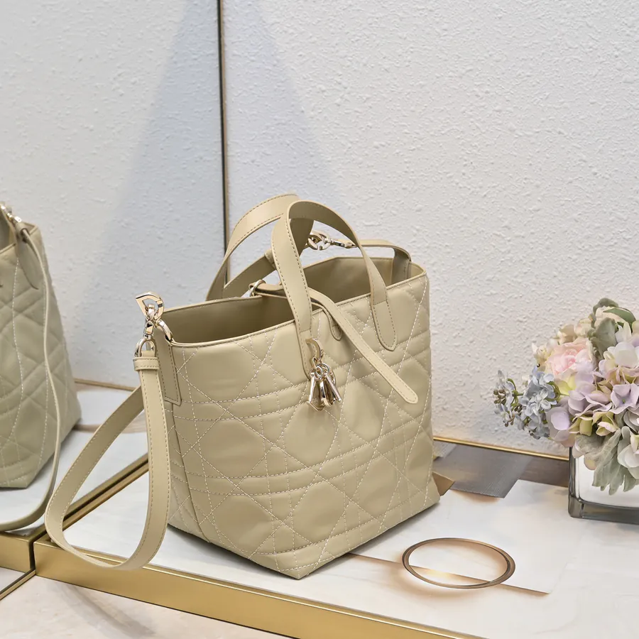 Toujours Vertical Large Bucket Bag with Grained Calfskin