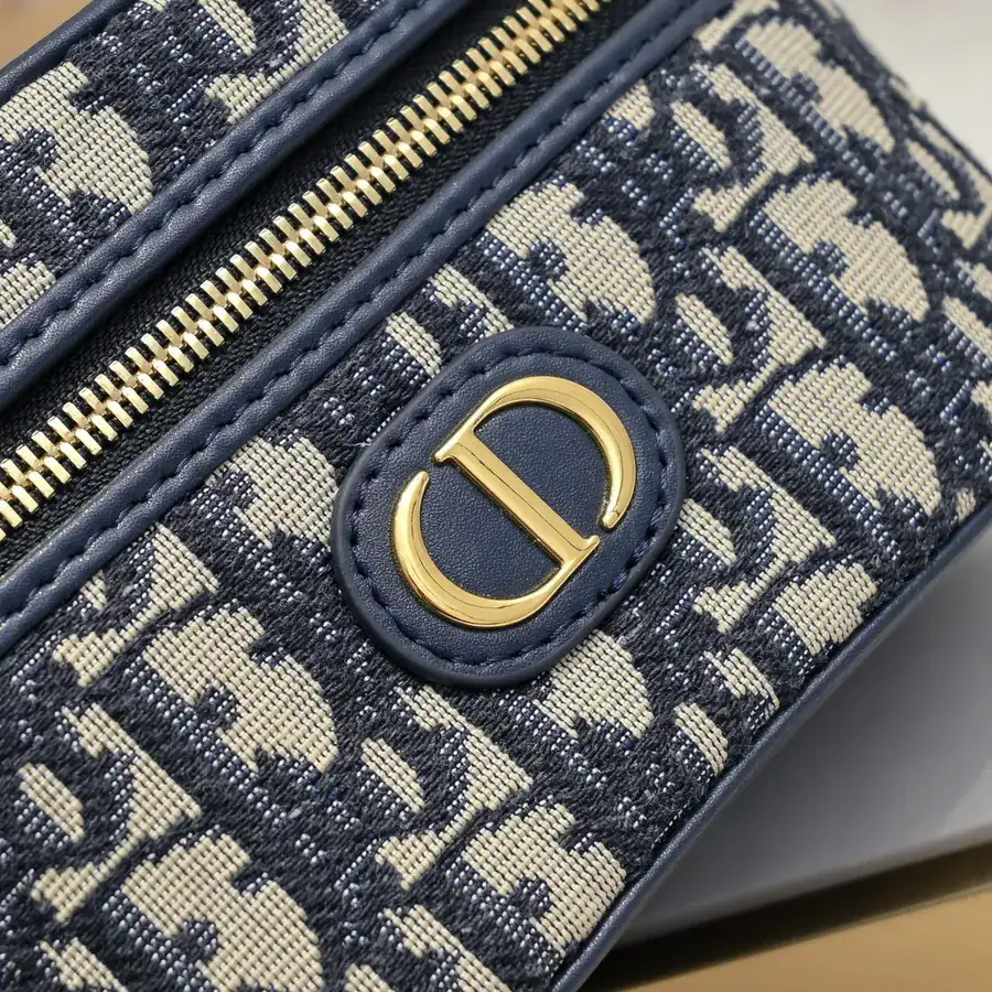 Dior 30 Montaigne Mini Vanity Bag Blue Oblique Print