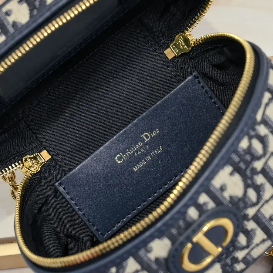 Dior 30 Montaigne Mini Vanity Bag Blue Oblique Print