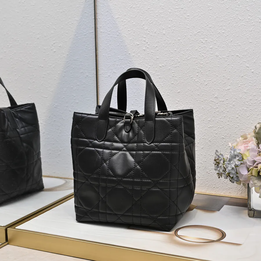 Toujours Vertical Large Bucket Bag with Grained Calfskin