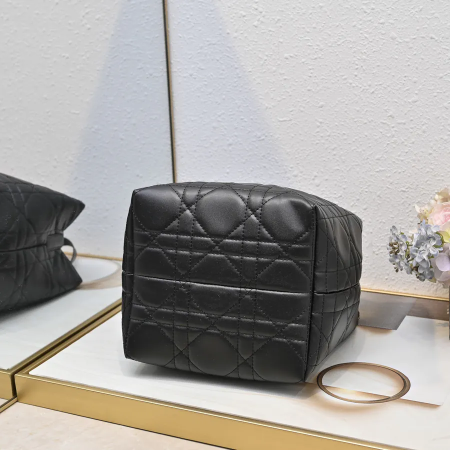 Toujours Vertical Large Bucket Bag with Grained Calfskin