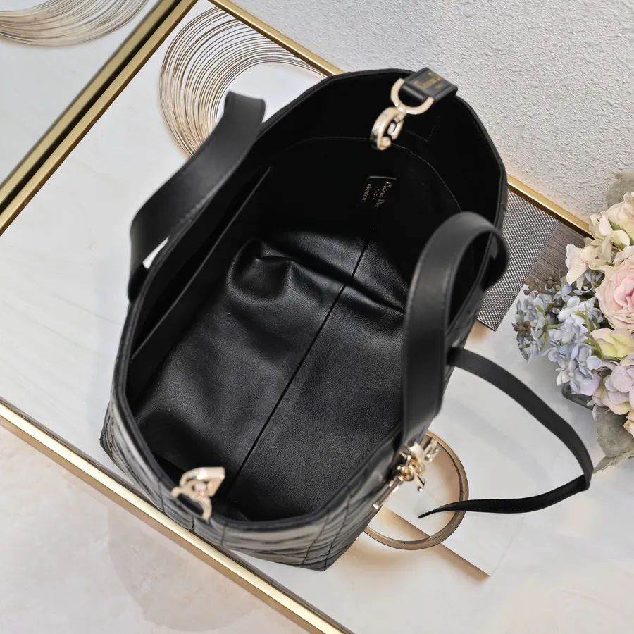 Toujours Vertical Large Bucket Bag with Grained Calfskin