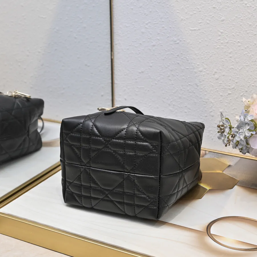 Toujours Vertical Mini Bucket Bag with Grained Calfskin