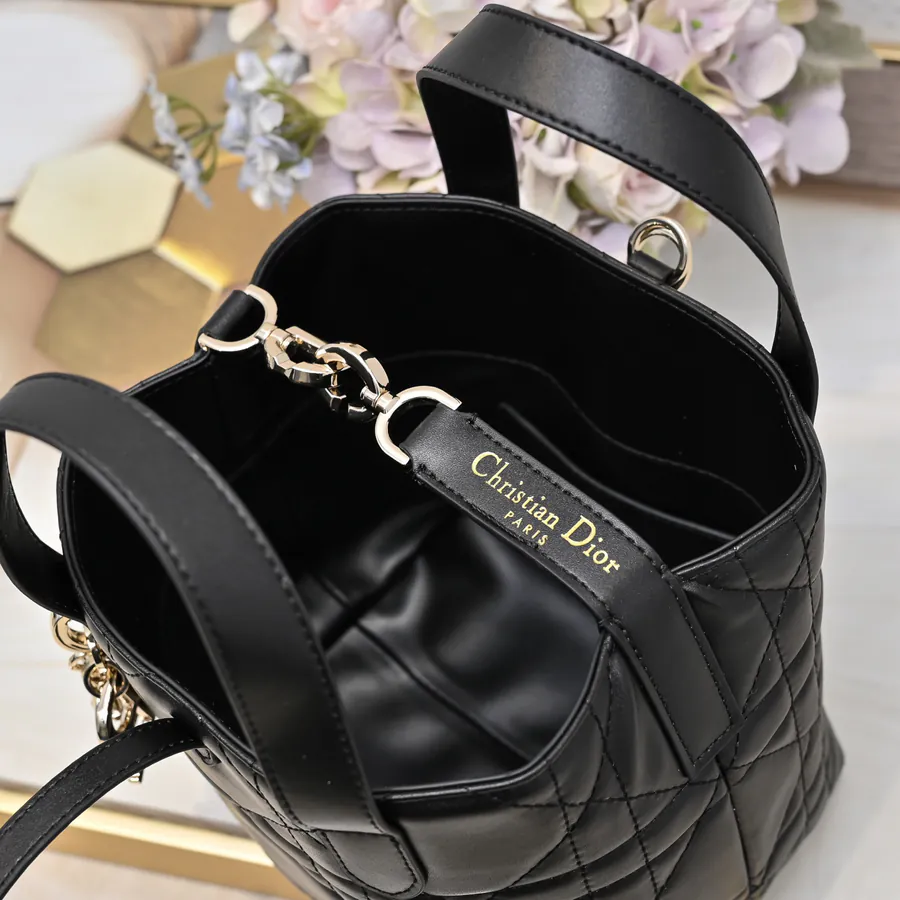 Toujours Vertical Mini Bucket Bag with Grained Calfskin