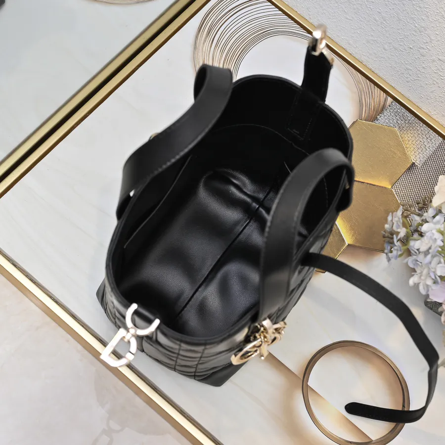 Toujours Vertical Mini Bucket Bag with Grained Calfskin