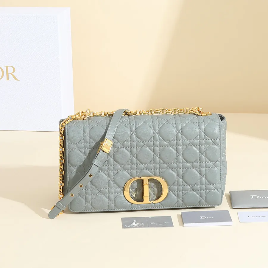 Caro Handbag Large Size, Grained Calfskin