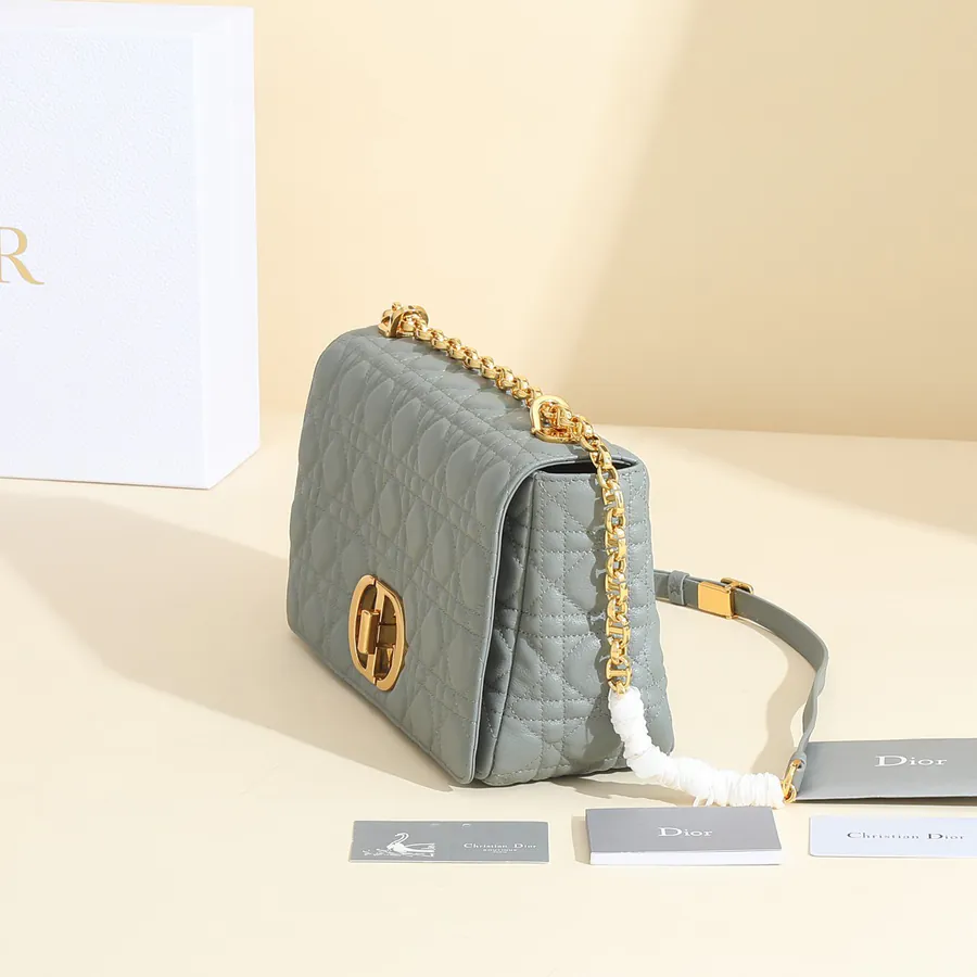 Caro Handbag Large Size, Grained Calfskin