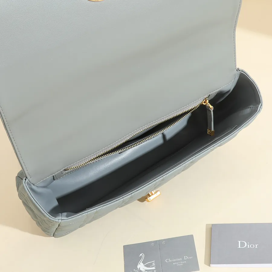 Caro Handbag Large Size, Grained Calfskin