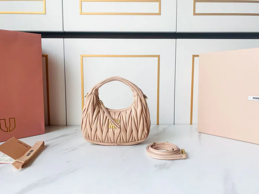MiuMiu Mini MiuWander Handbag with Matelasse Texture