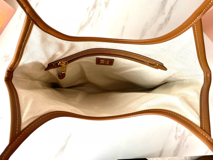 Miu New Issey Miyake Tote Bag with Grained Calfskin