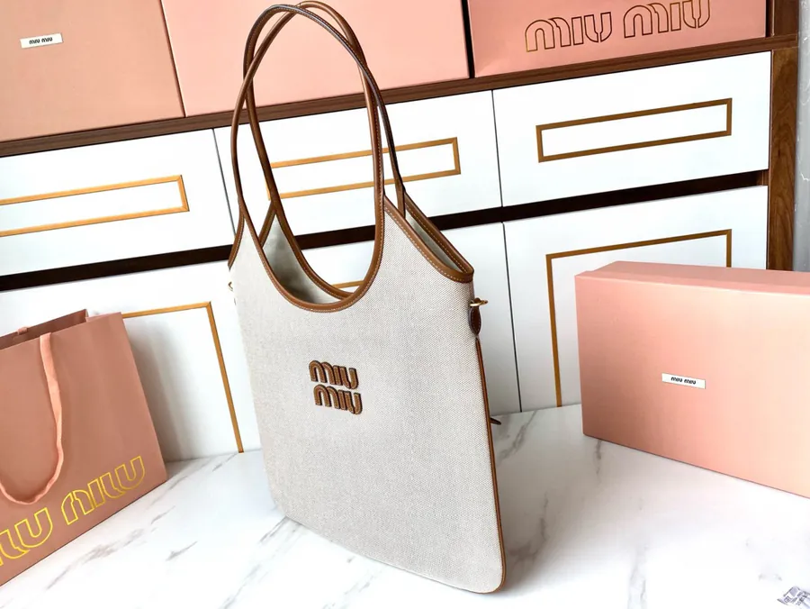 Miu New Issey Miyake Tote Bag with Grained Calfskin