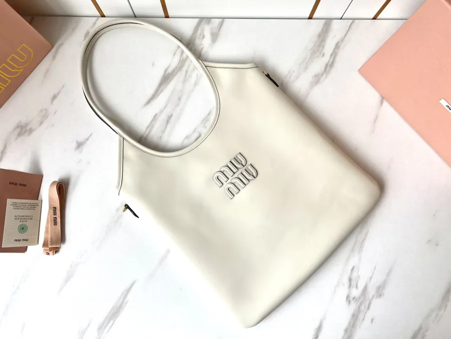 Miu New Isetan Limited Tote Bag in Grained Calfskin