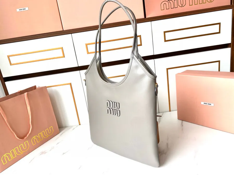 Miu New Iseshi Limited Tote Bag in Grained Calfskin