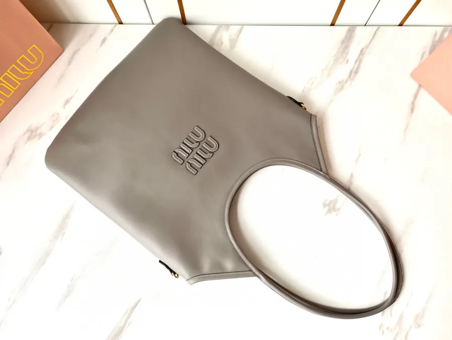 Miu New Iseshi Limited Tote Bag in Grained Calfskin