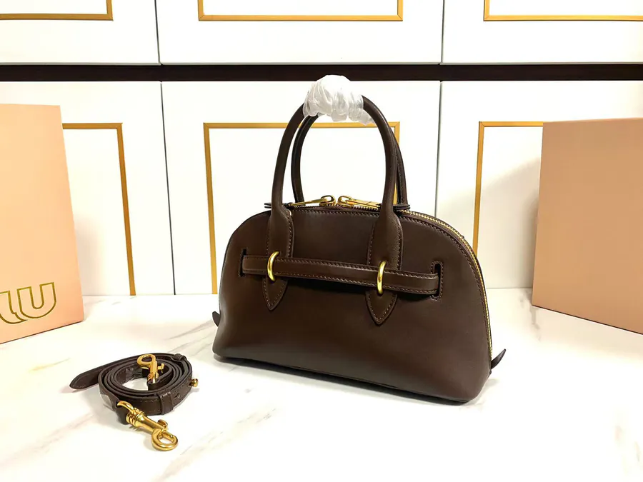 Miu Aventure Nappa Leather Tote with Adjustable Strap
