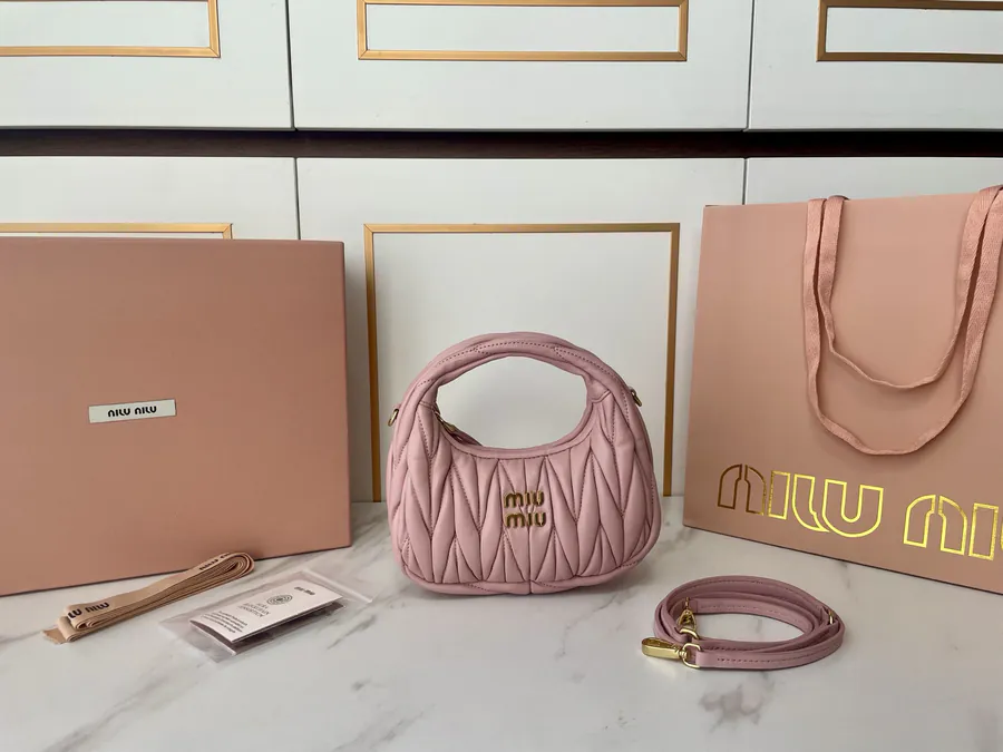 MiuMiu Mini MiuWander Handbag with Matelasse Texture