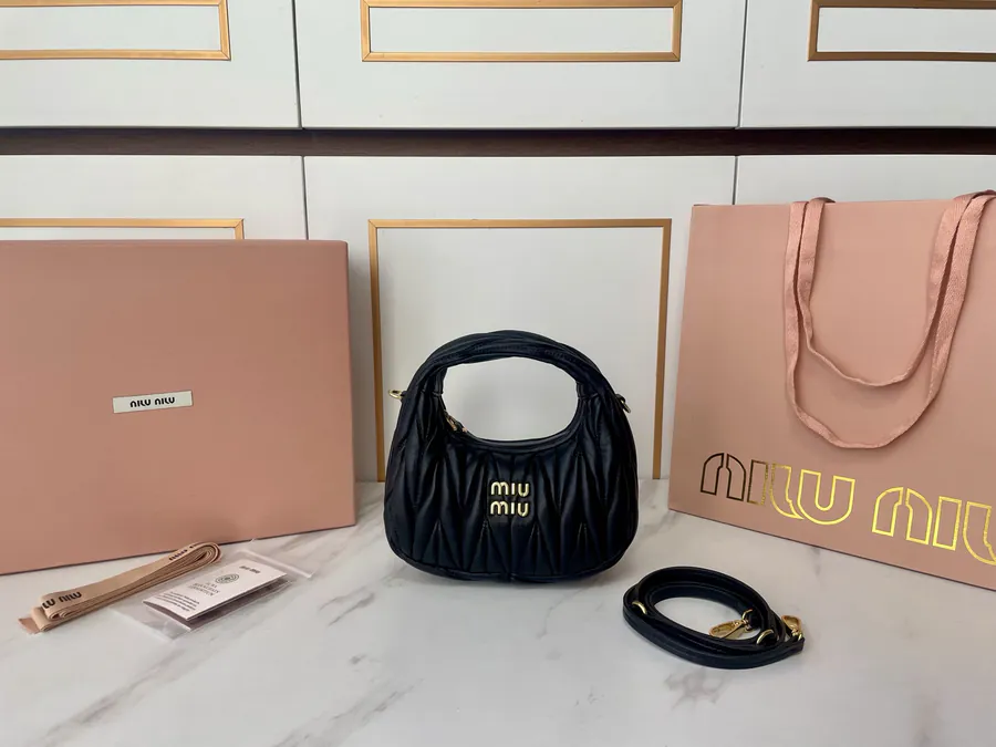 MiuMiu Mini MiuWander Handbag with Matelasse Texture