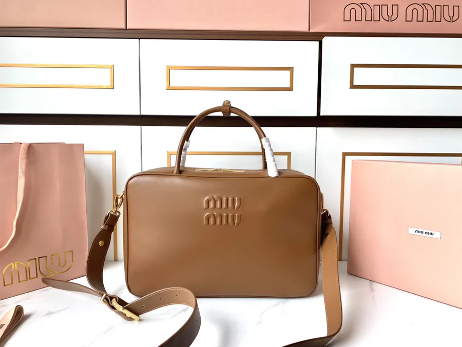 Beau Handbag with Premium Hardware and Grained Leather