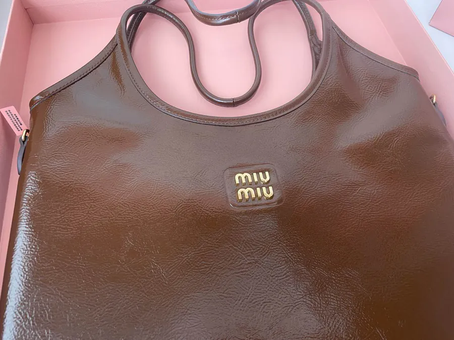 Ivy Naplak Glossy Sheepskin Tote Bag Classic Style