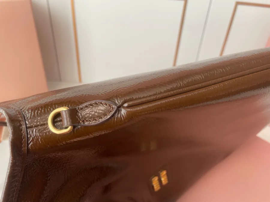 Ivy Naplak Glossy Sheepskin Tote Bag Classic Style