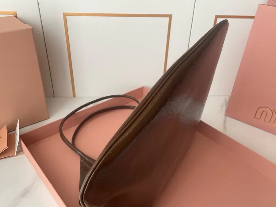 Ivy Naplak Glossy Sheepskin Tote Bag Classic Style