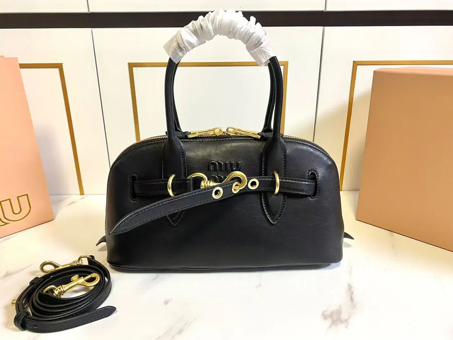 Miu New Launch Bowling Bag with Vintage Nappa Leather