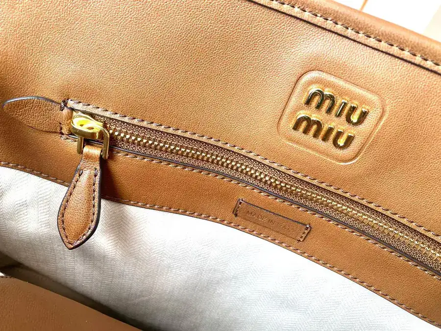 Miu Ladies Nappa Leather Tote Bag with Handle