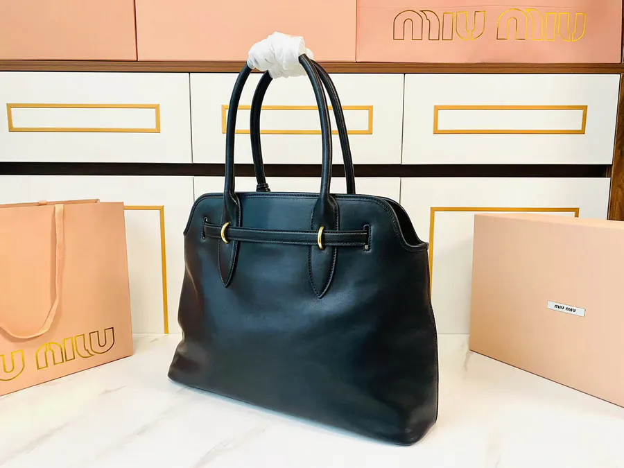 Miu Ladies Nappa Leather Tote Bag Classic Design with Modern Twist