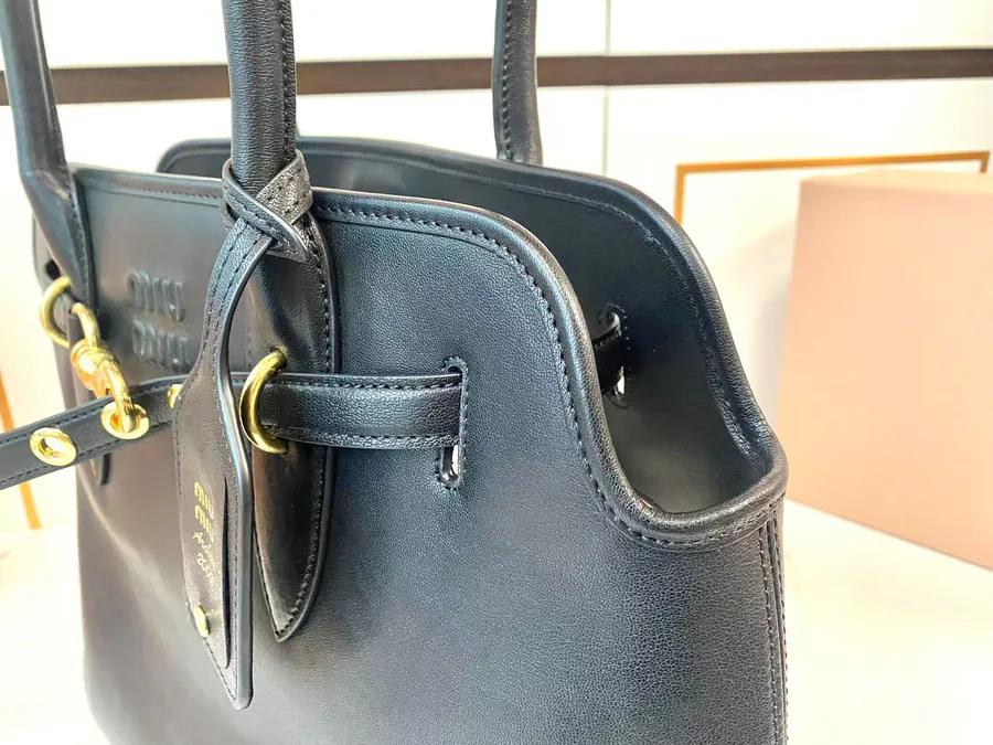 Miu Ladies Nappa Leather Tote Bag Classic Design with Modern Twist