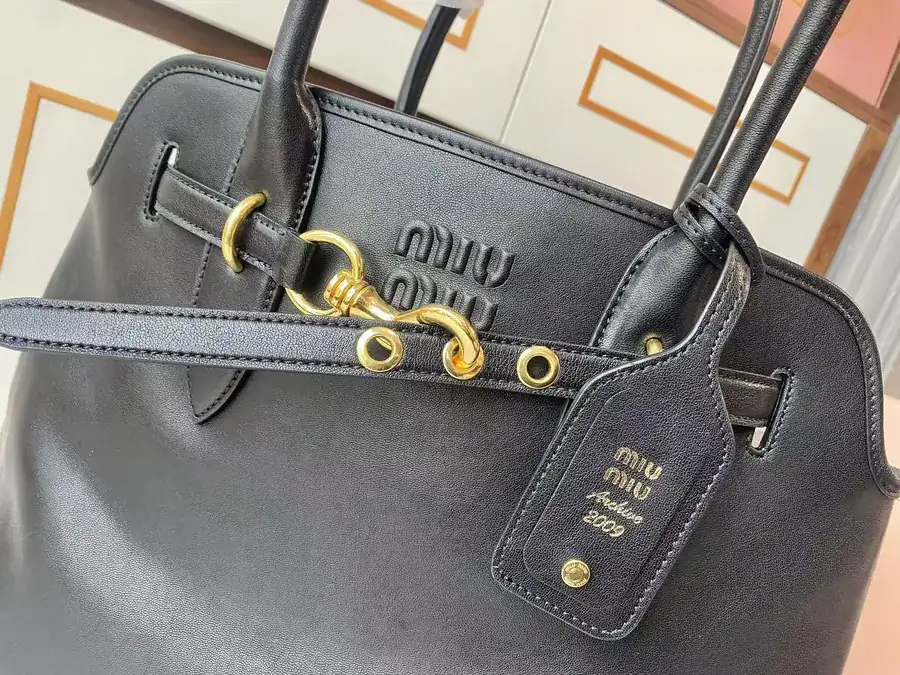 Miu Ladies Nappa Leather Tote Bag Classic Design with Modern Twist