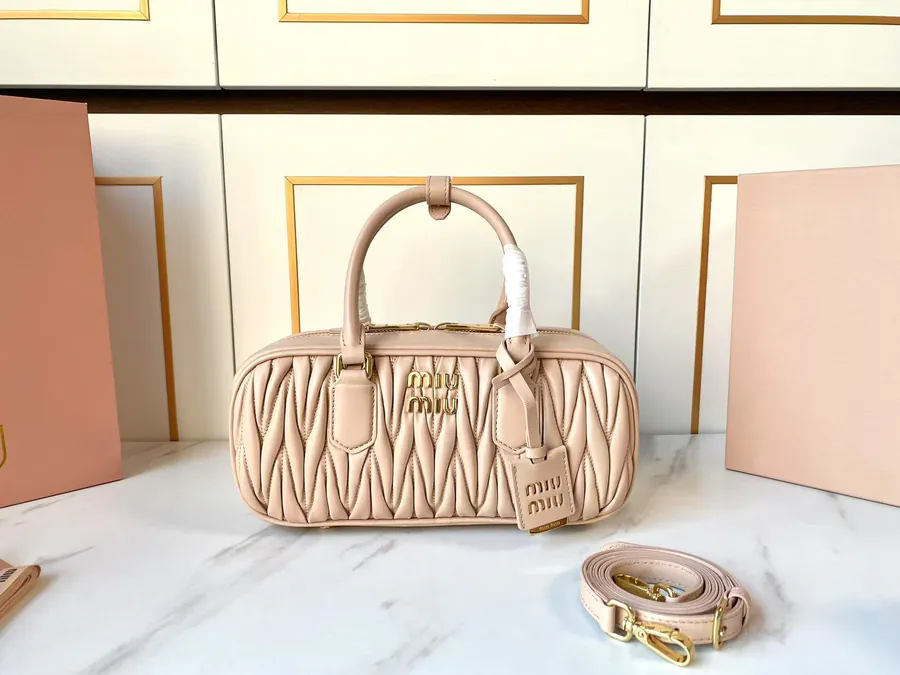 Miu New Bowling Bag with Matelasse Pattern