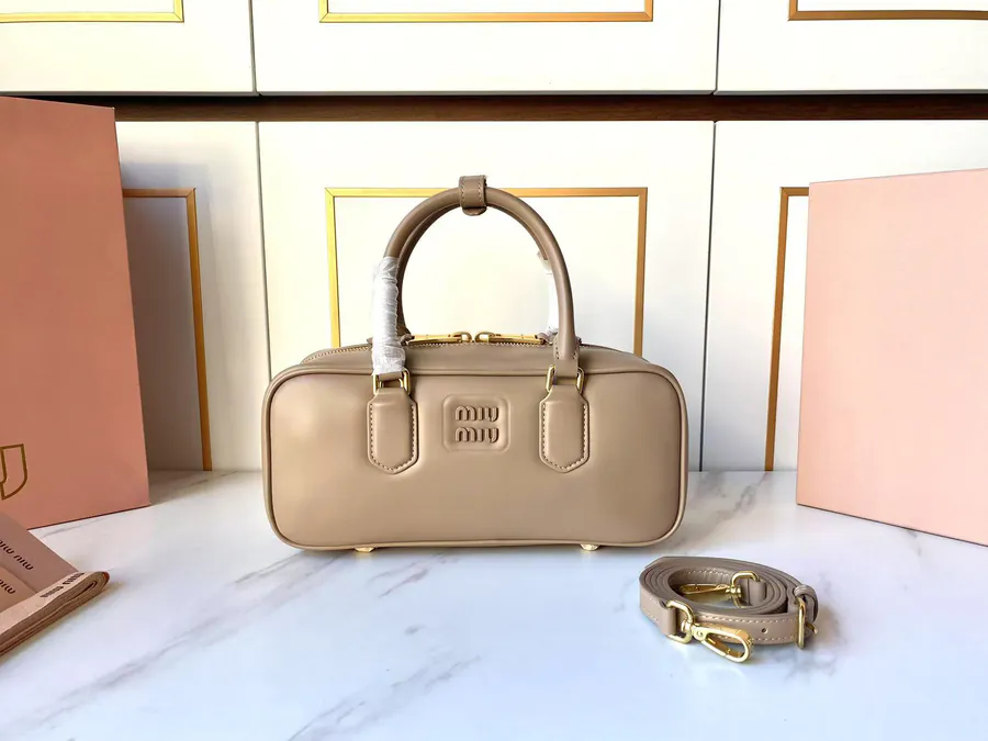 Arcadie Leather Tote in Caramel Color