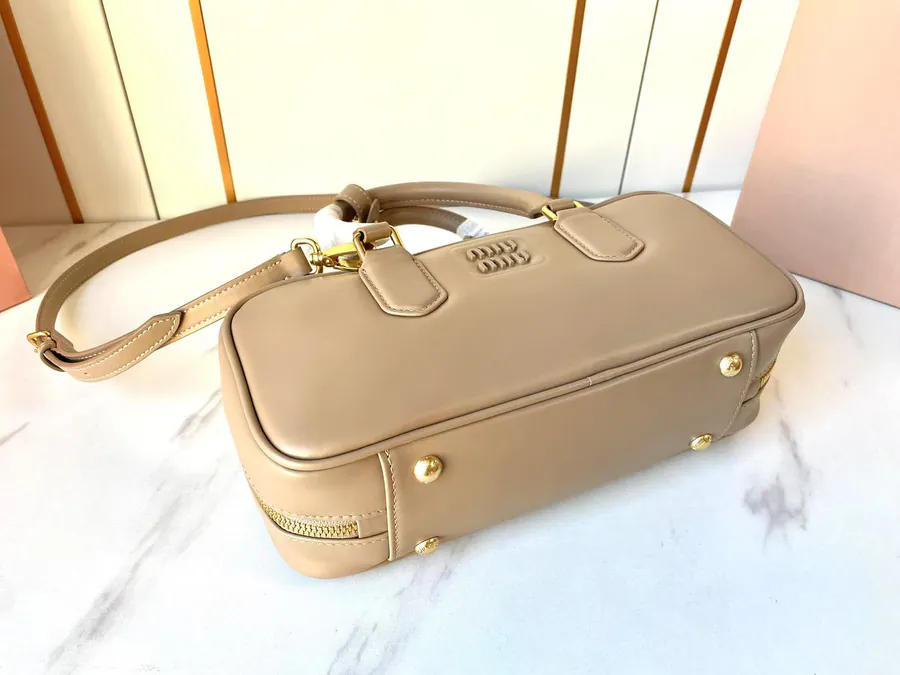 Arcadie Leather Tote in Caramel Color