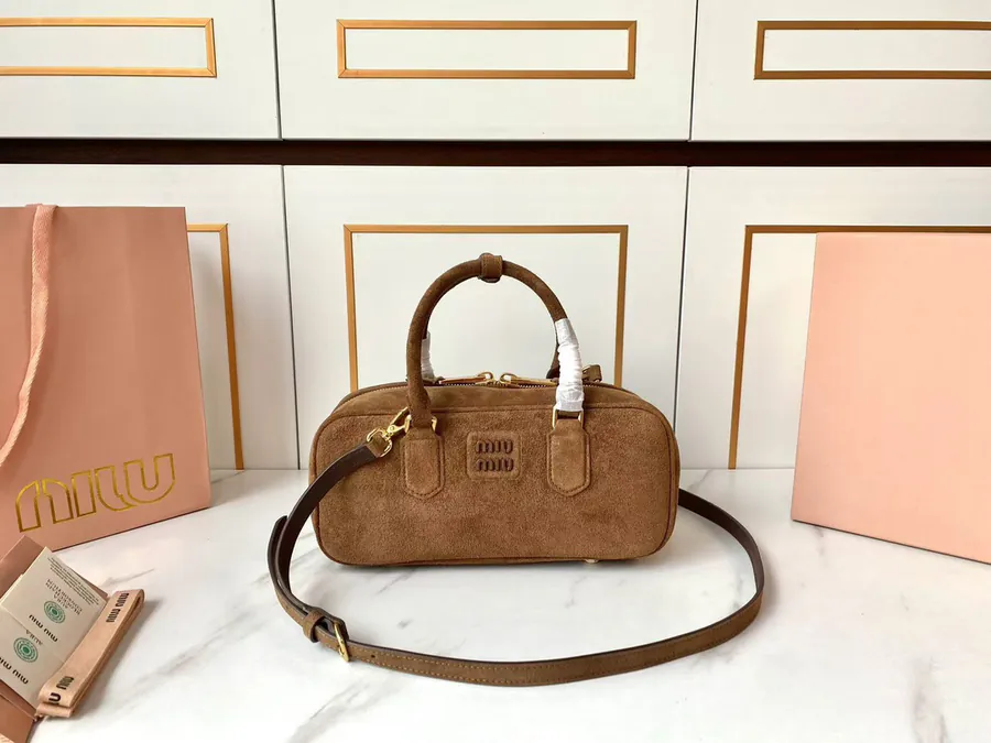 Arcadie Grained Calfskin Bucket Bag Medium