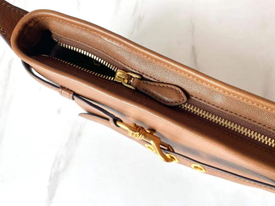 Aventure Leather Crossbody Bag Vintage Inspired, Grained Calfskin