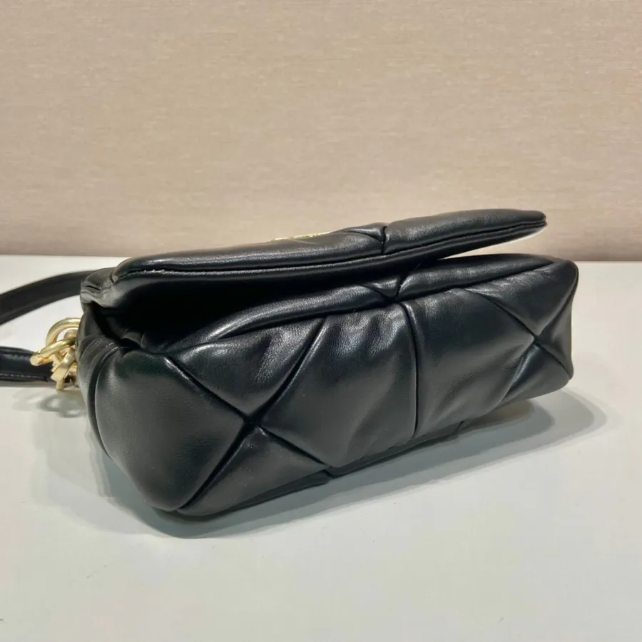 System Soft Leather Crossbody Bag with Triangular Pattern