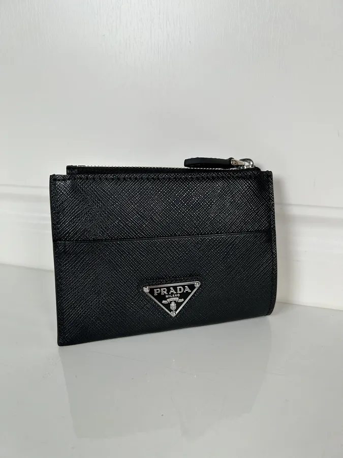 P House New Crosshatch Calfskin Card Case