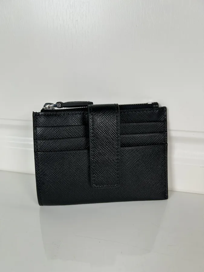P House New Crosshatch Calfskin Card Case