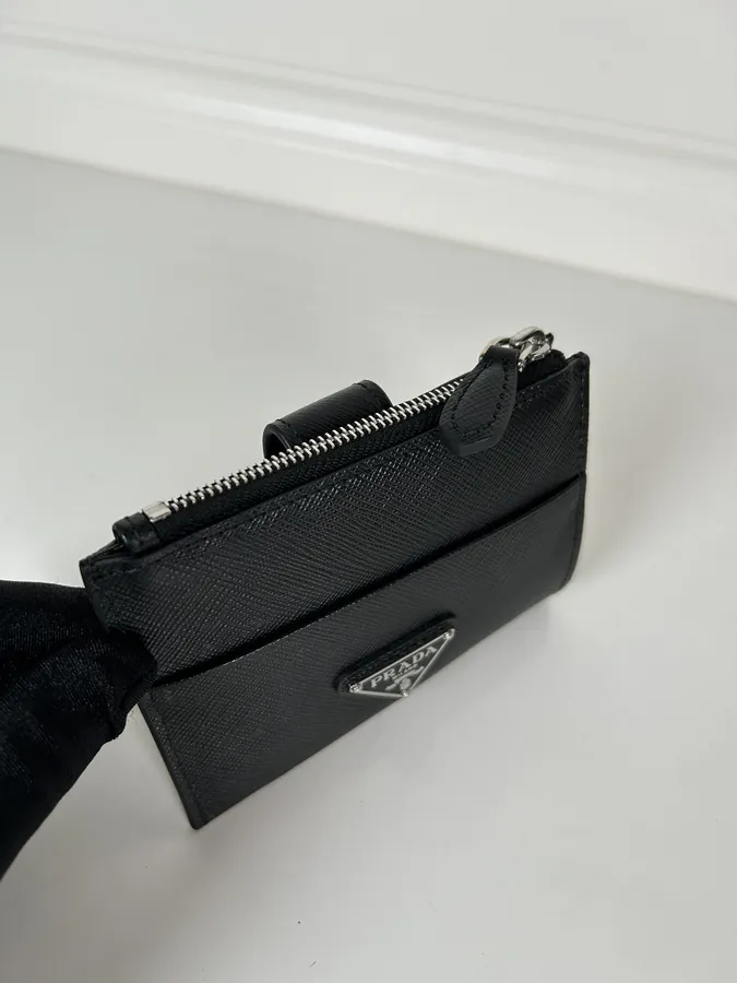 P House New Crosshatch Calfskin Card Case