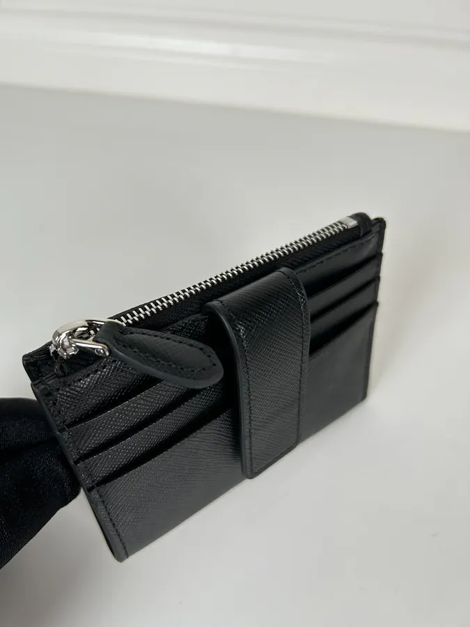 P House New Crosshatch Calfskin Card Case