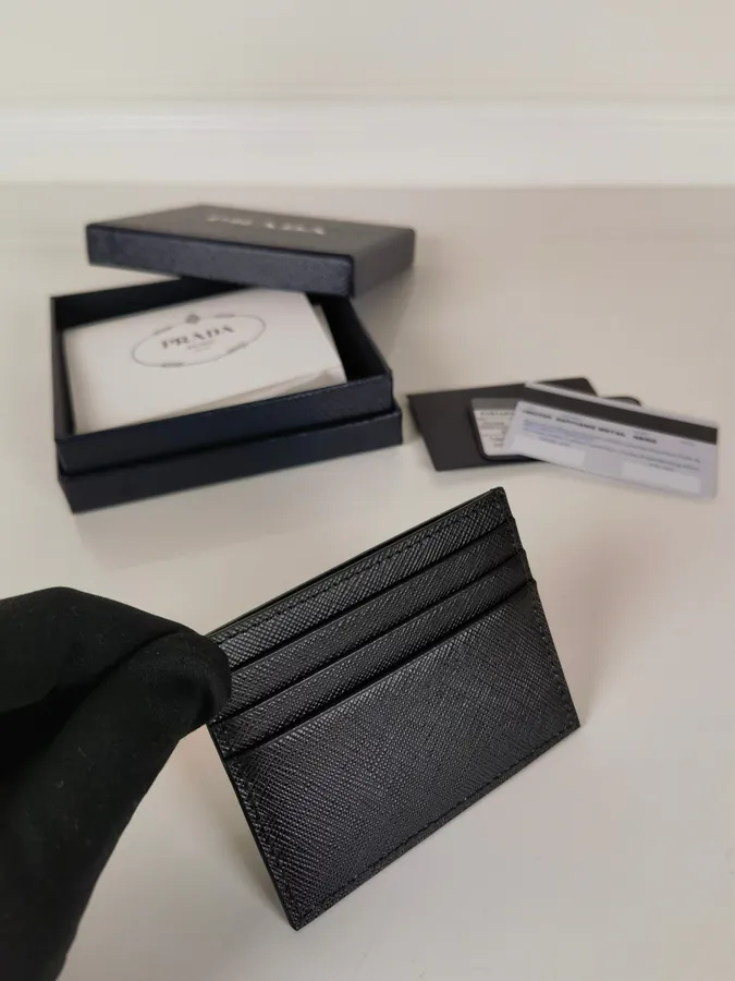P Brand Unisex Mini Card Wallet Black